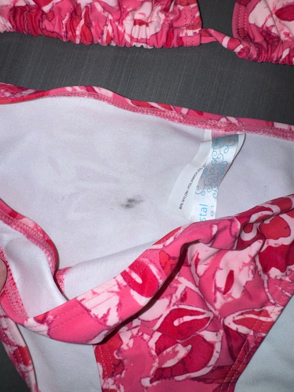 Pink Floral Triangle Bikini Set - Picture 2 of 4